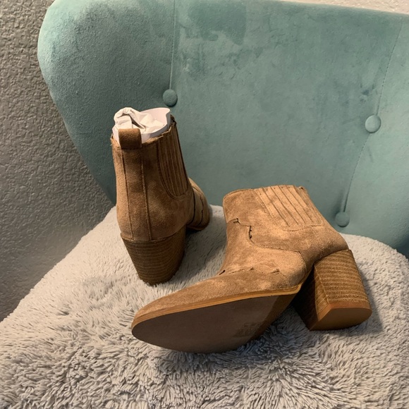 Taupe Suede Boho Booties 7 - Picture 3 of 8